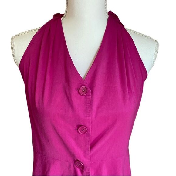 Shoshanna Hot Pink Button Down High Low Dress Size 6 - Picture 4 of 9